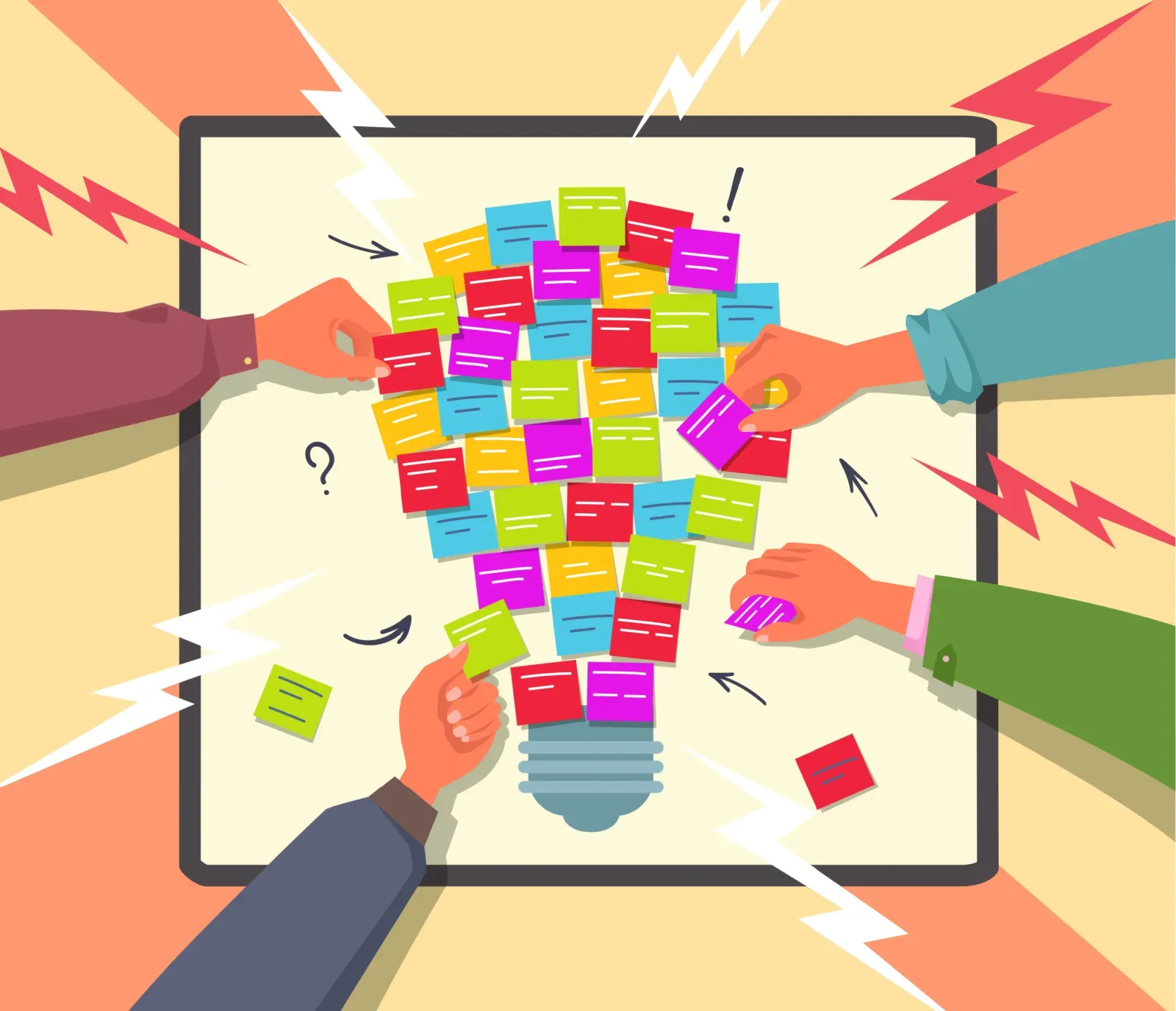 Pinnwand mit Post-It-Notes